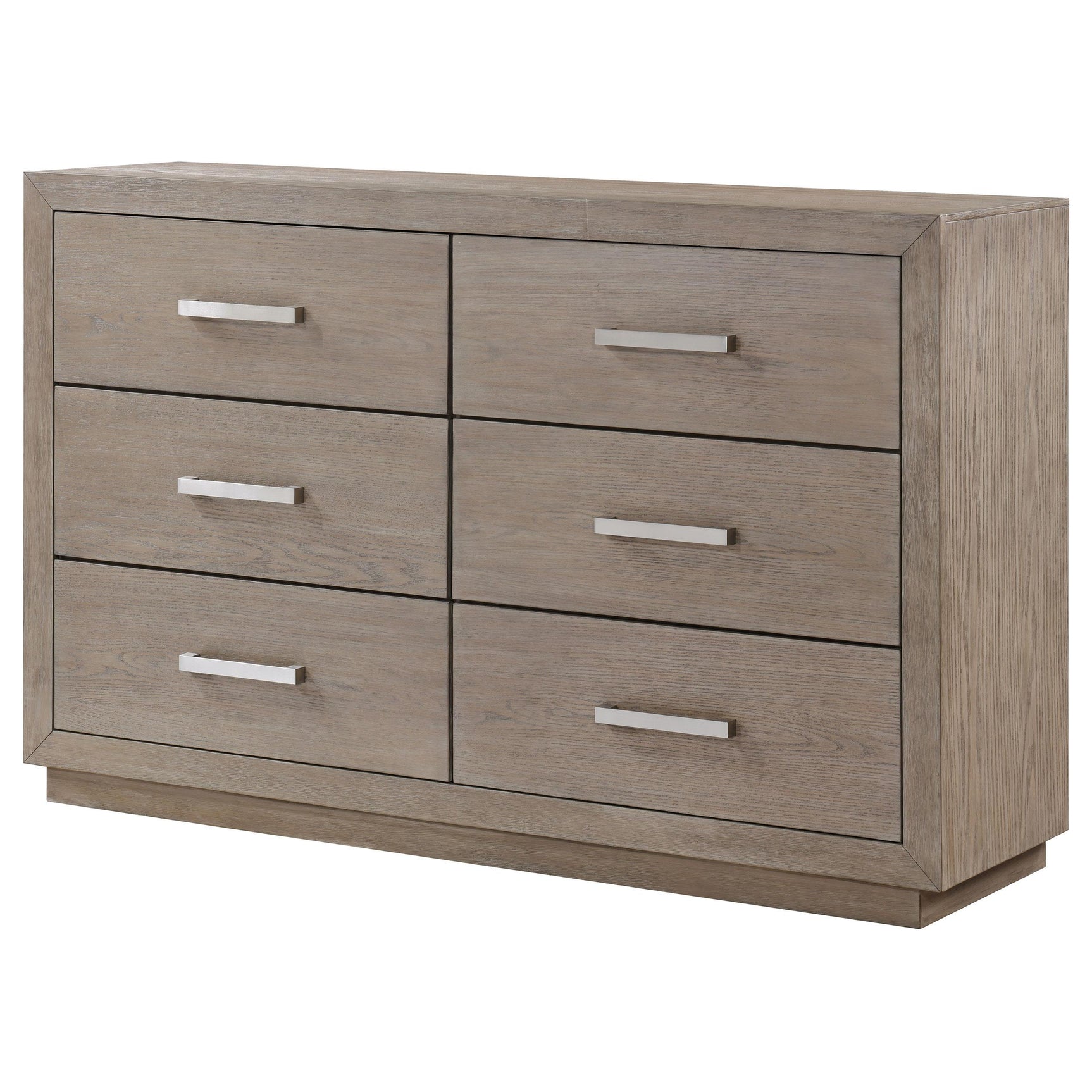 Kenora dresser drawer detail with chrome pulls
