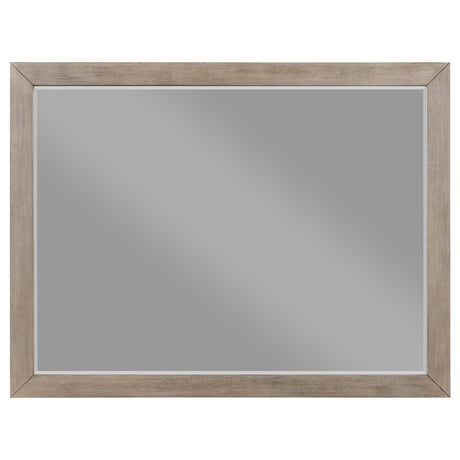 Kenora dresser mirror barley brown detail of wood grain