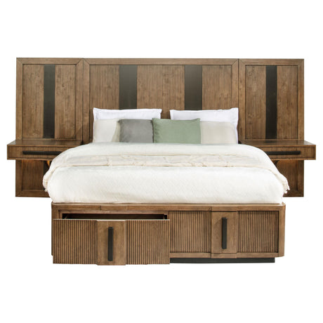 Close-up of ash veneer and wood grain on Terrace Eastern King Bed