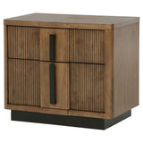 Close-up of drawer handle and dovetail joinery