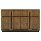 Close-up of pull handle on Terrace dresser cabinet