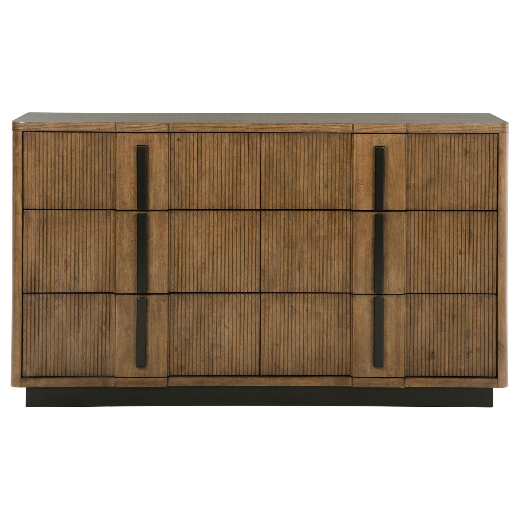 Close-up of pull handle on Terrace dresser cabinet