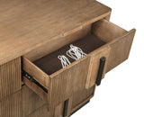 Terrace dresser cabinet angled view with lighting