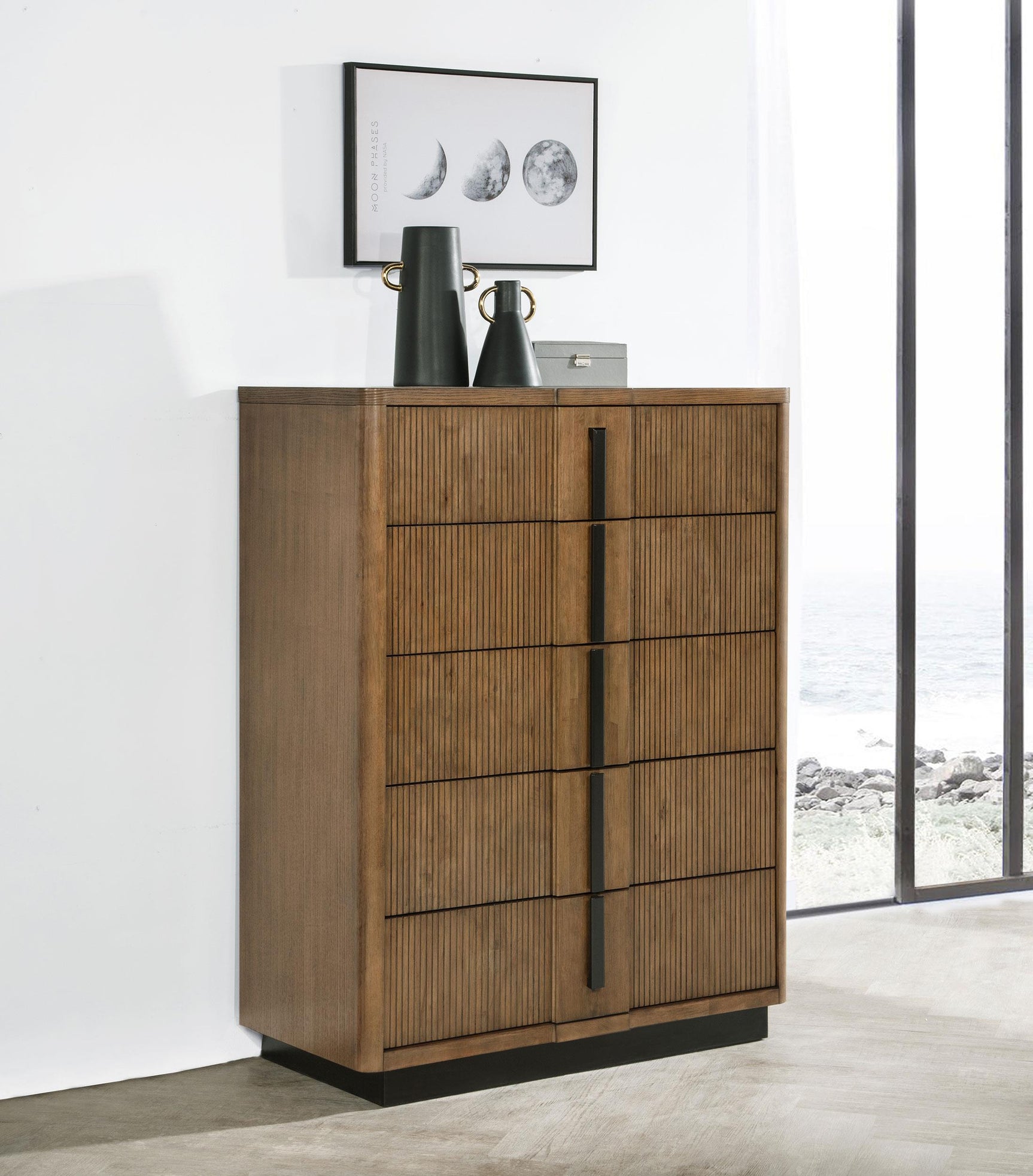 Terrace chest side angle showing drawer detail