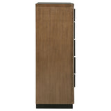 Side profile of 5-drawer chest