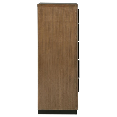 Side profile of 5-drawer chest