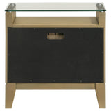 Granada 2 Drawer Glass Top Nightstand Natural Pine