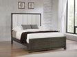 Gran Park queen panel bed side angle showing dark cocoa finish