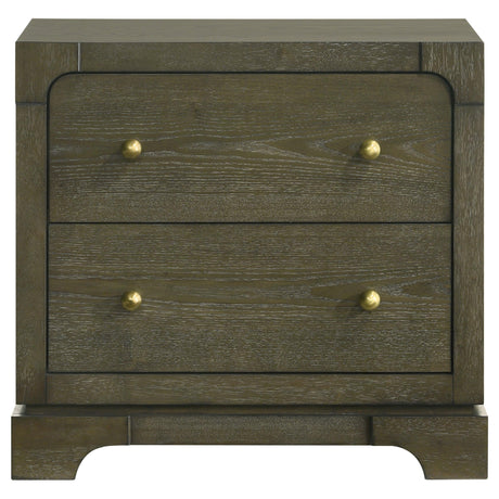Close-up of drawer handles on Gran Park nightstand