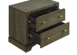 Gran Park 2 Drawer Nightstand Bedside Table Dark Cocoa