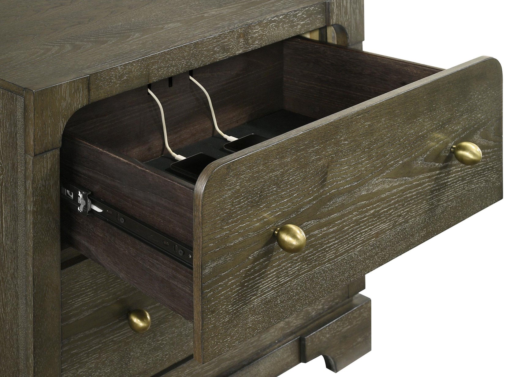 Gran Park 2 Drawer Nightstand Bedside Table Dark Cocoa