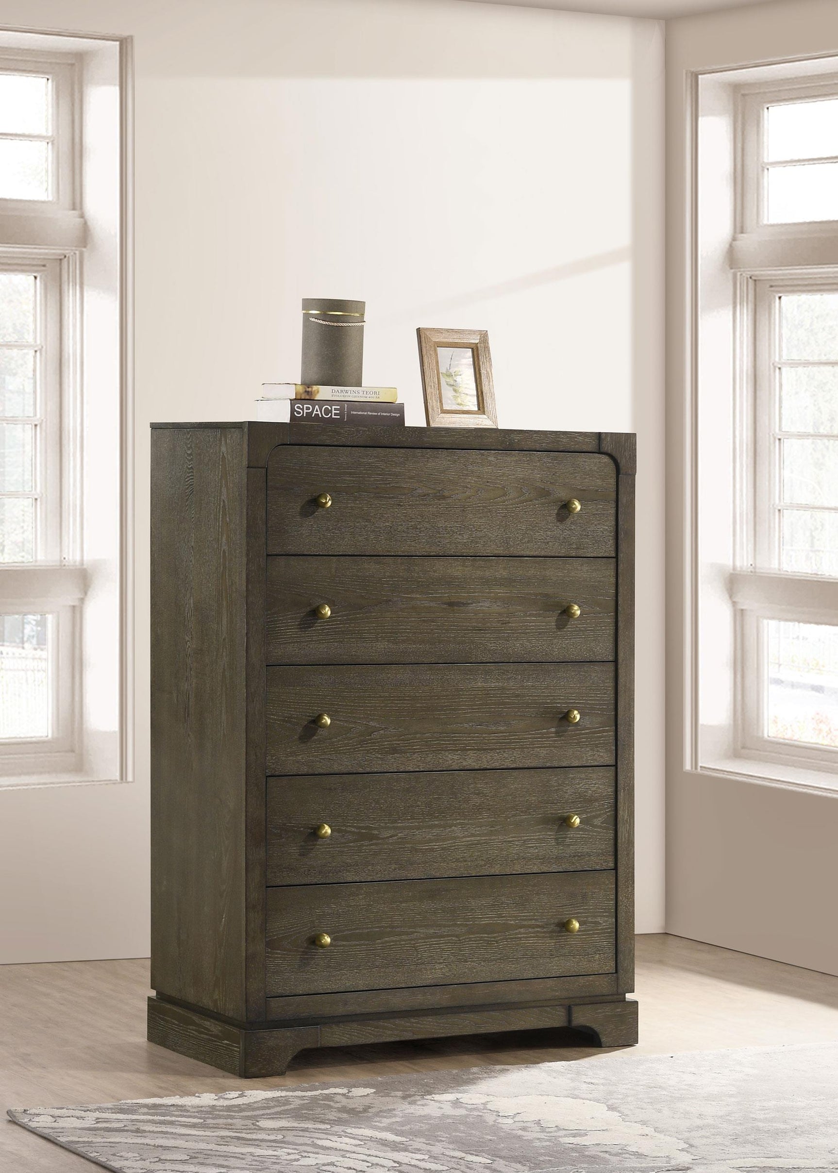 Gran Park 5 Drawer Bedroom Chest Of Drawers Dark Cocoa