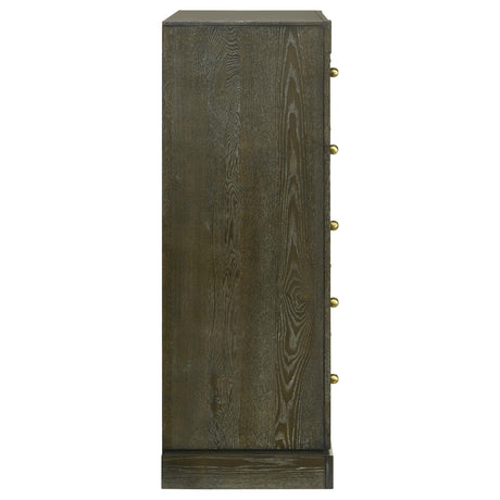 Dark cocoa ash veneer texture on Gran Park chest