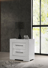 Ives nightstand top drawer open showing velvet lining