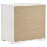 Back view of Ives 2-drawer white nightstand