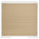 Close-up of white high gloss finish on Ives nightstand