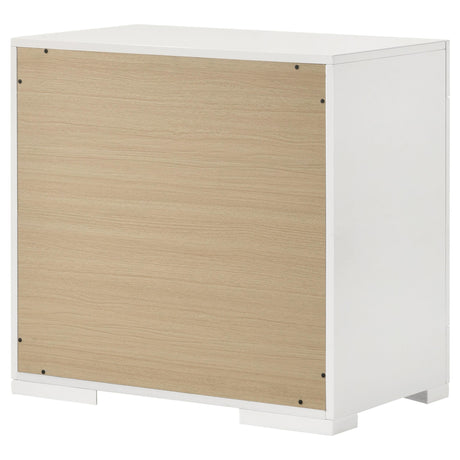 Ives nightstand drawers partially open with smooth glide