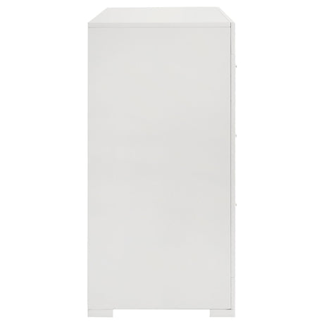 Plastic glide leveler under dresser