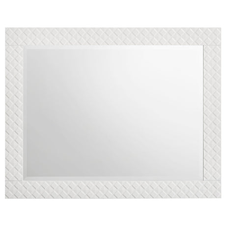 Close-up of white high gloss MDF frame
