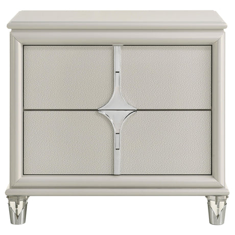 Close-up of Olivia nightstand drawer handle