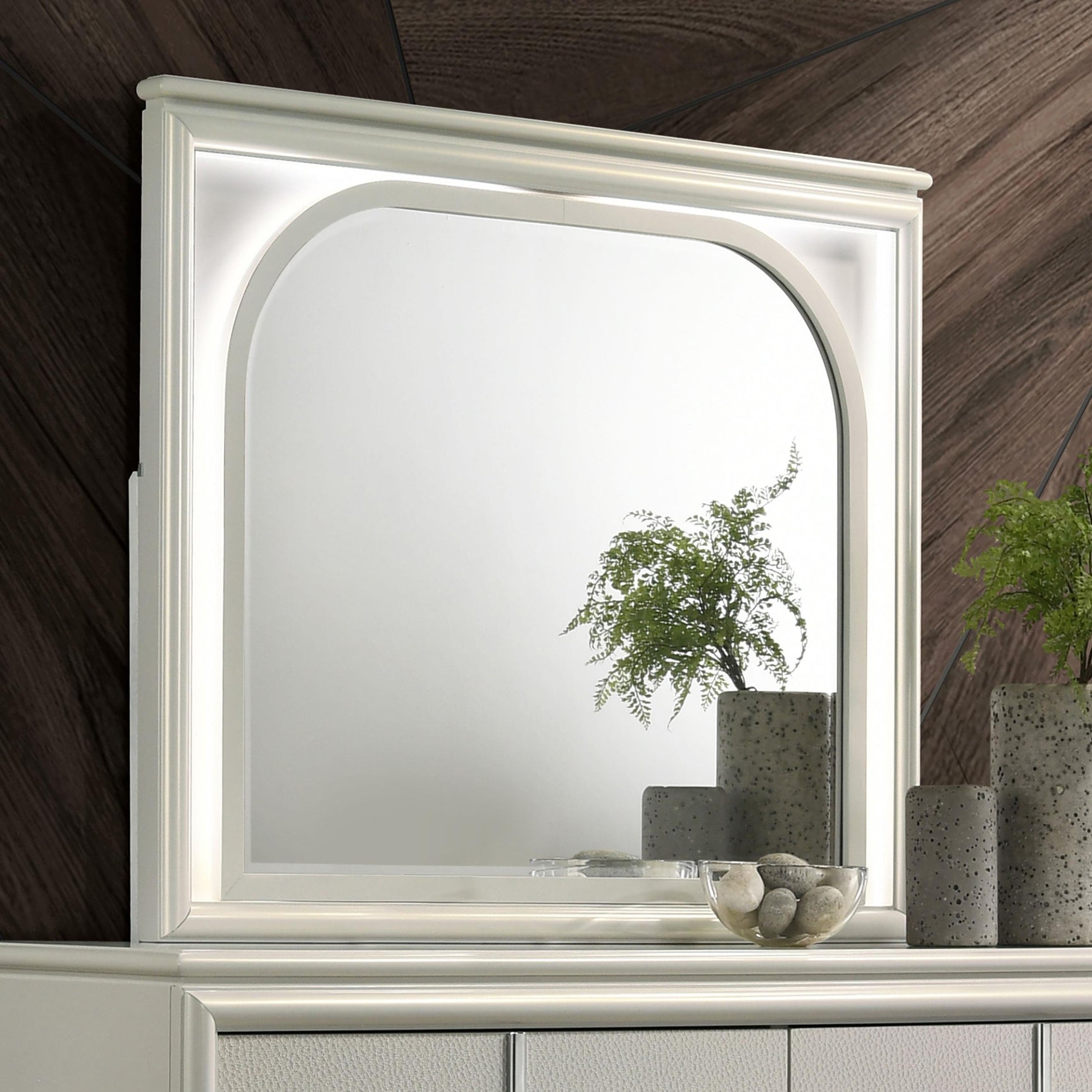 Olivia LED Dresser Mirror side angle