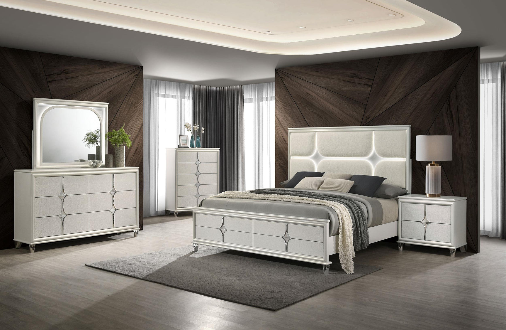 Olivia LED dresser mirror angled view