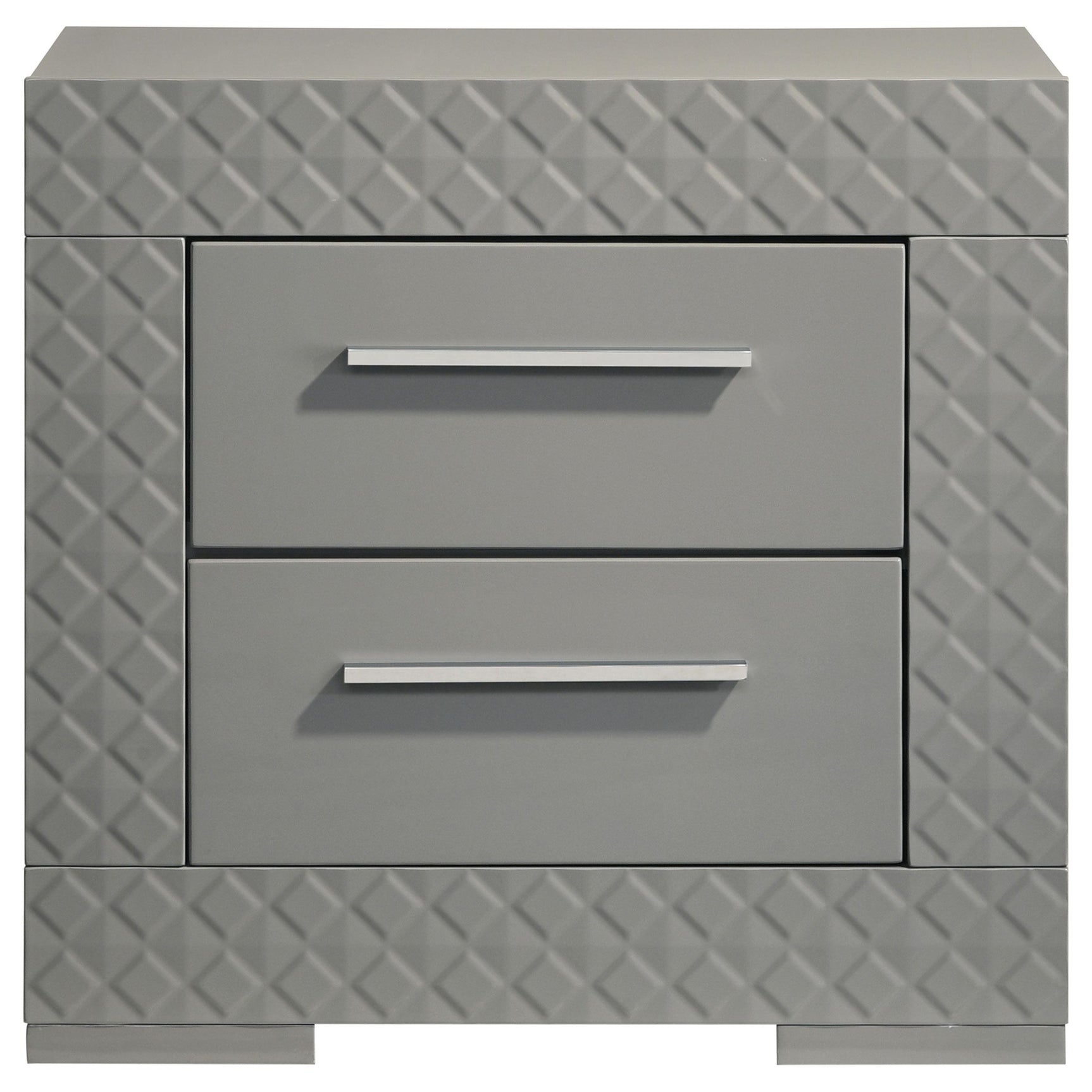 Side angle of Ives 2-Drawer Nightstand