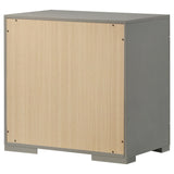 Nightstand high gloss grey finish close-up