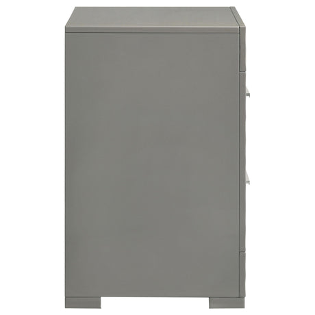 Angled view of assembled Ives Nightstand