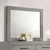 Side angle of Ives grey high gloss dresser mirror