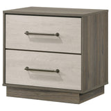 Top view of Fenwick nightstand showing drawer spacing and surface