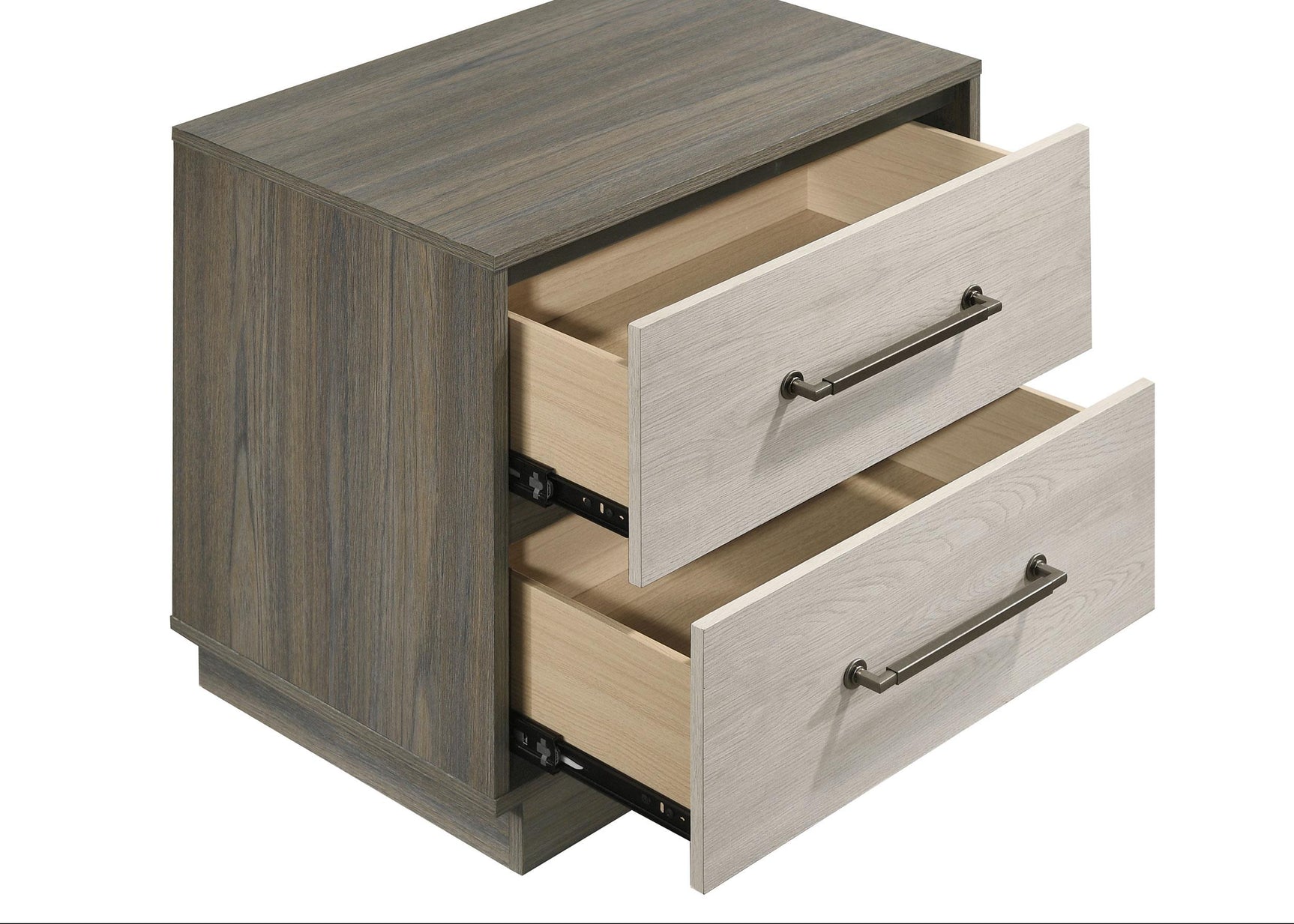 Fenwick nightstand showing textured melamine surface