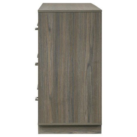 Fenwick 9-drawer grey oak dresser front view