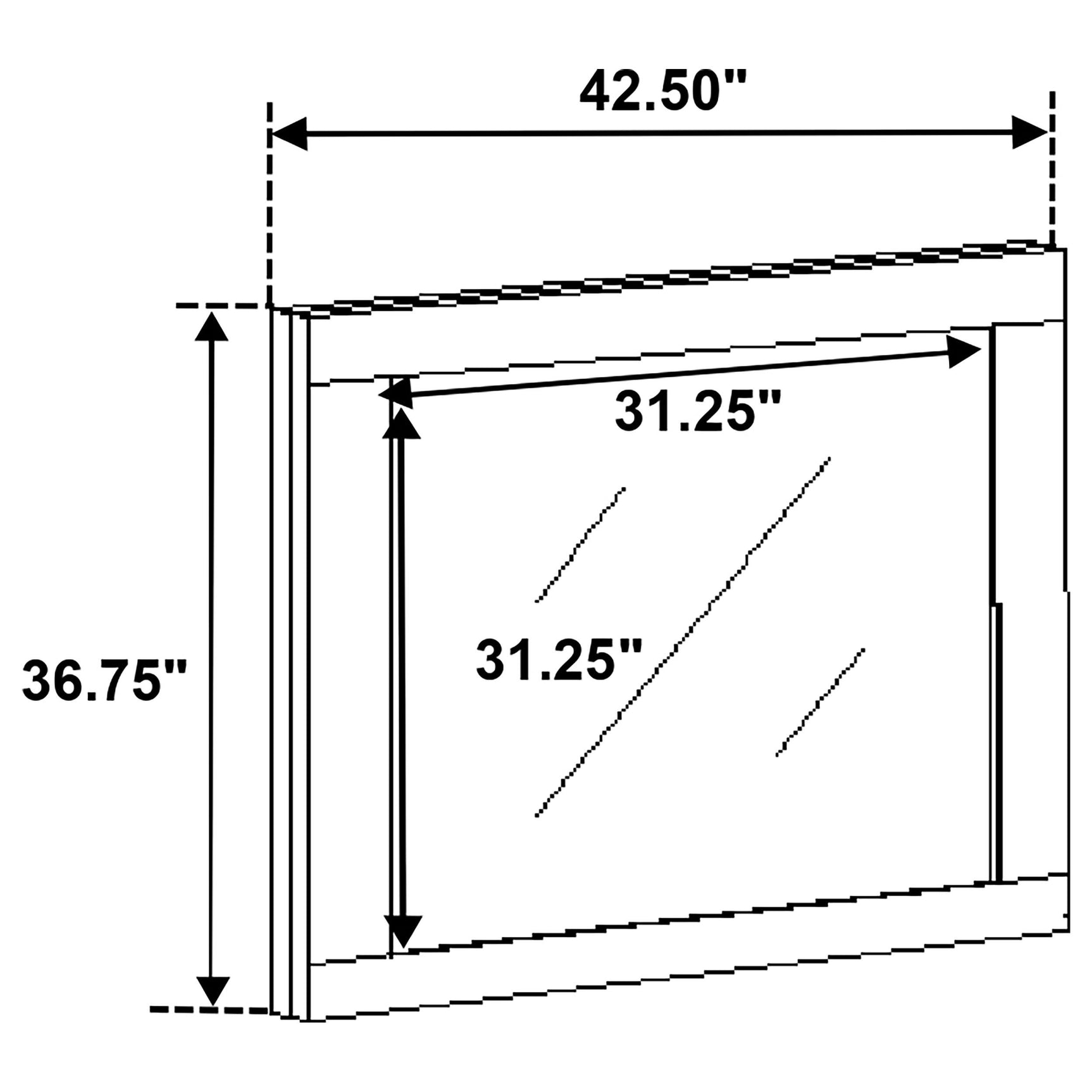 Fenwick Dresser Mirror angled view