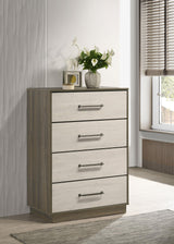 Fenwick 4-drawer chest with antique nickel handles detail