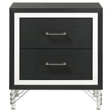 Top down view of Lucia nightstand drawers open