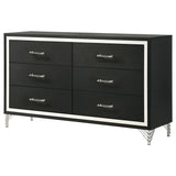 Detail of black pull handles on Lucia dresser