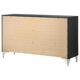 Black melamine finish texture on Lucia dresser
