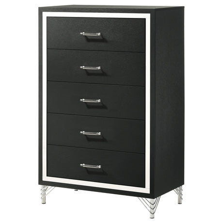 Top view of Lucia black bedroom chest