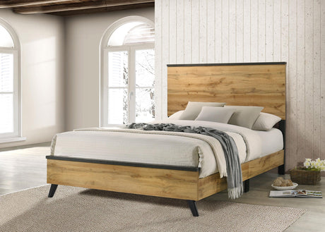 Kaywood 52-inch Full Panel Bed natural pine side angle