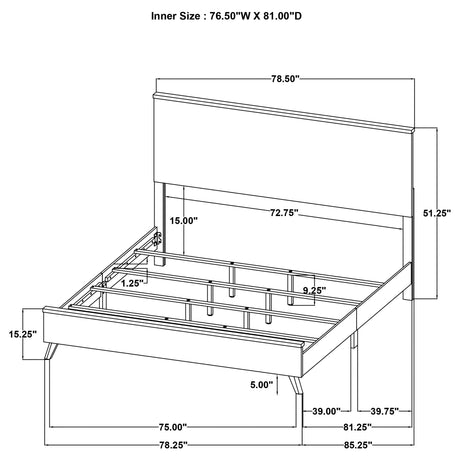 Kaywood King Bed showing sturdy platform base