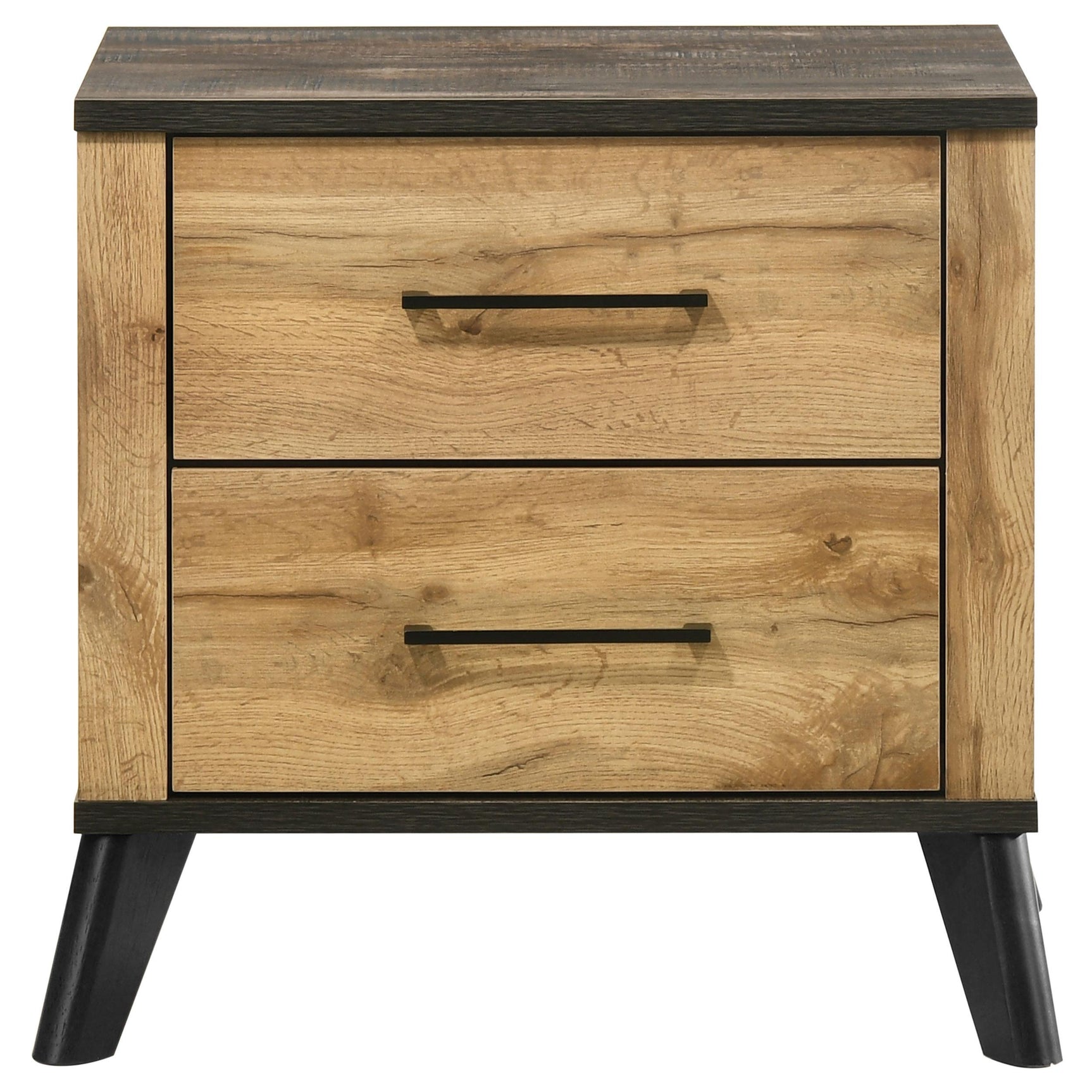 Nightstand side view showing wood grain texture