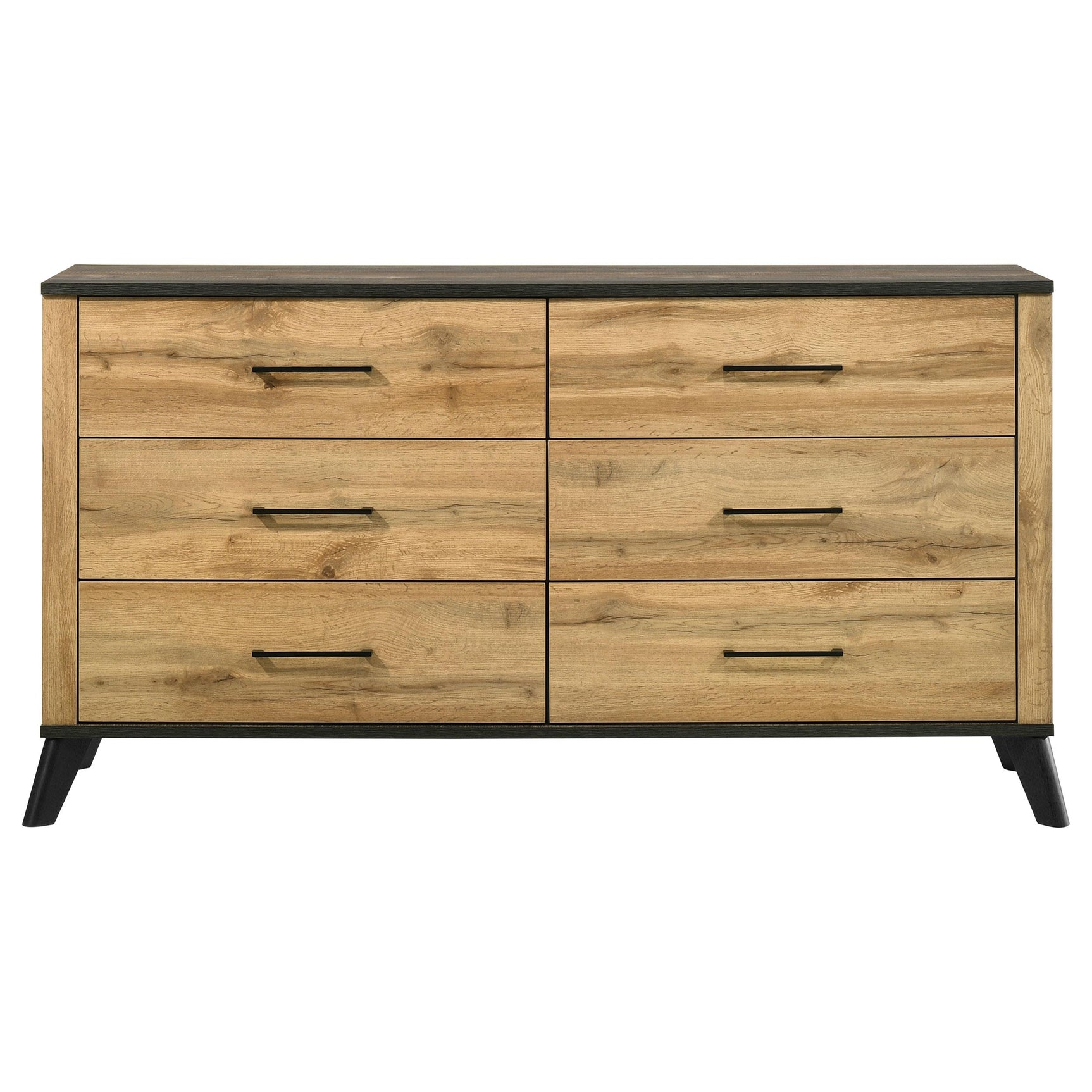 Side angle view of Kaywood natural pine dresser