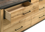 Kaywood 6-drawer dresser cabinet natural pine front view
