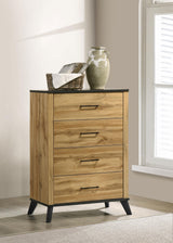 Kaywood chest side angle showing drawer detail