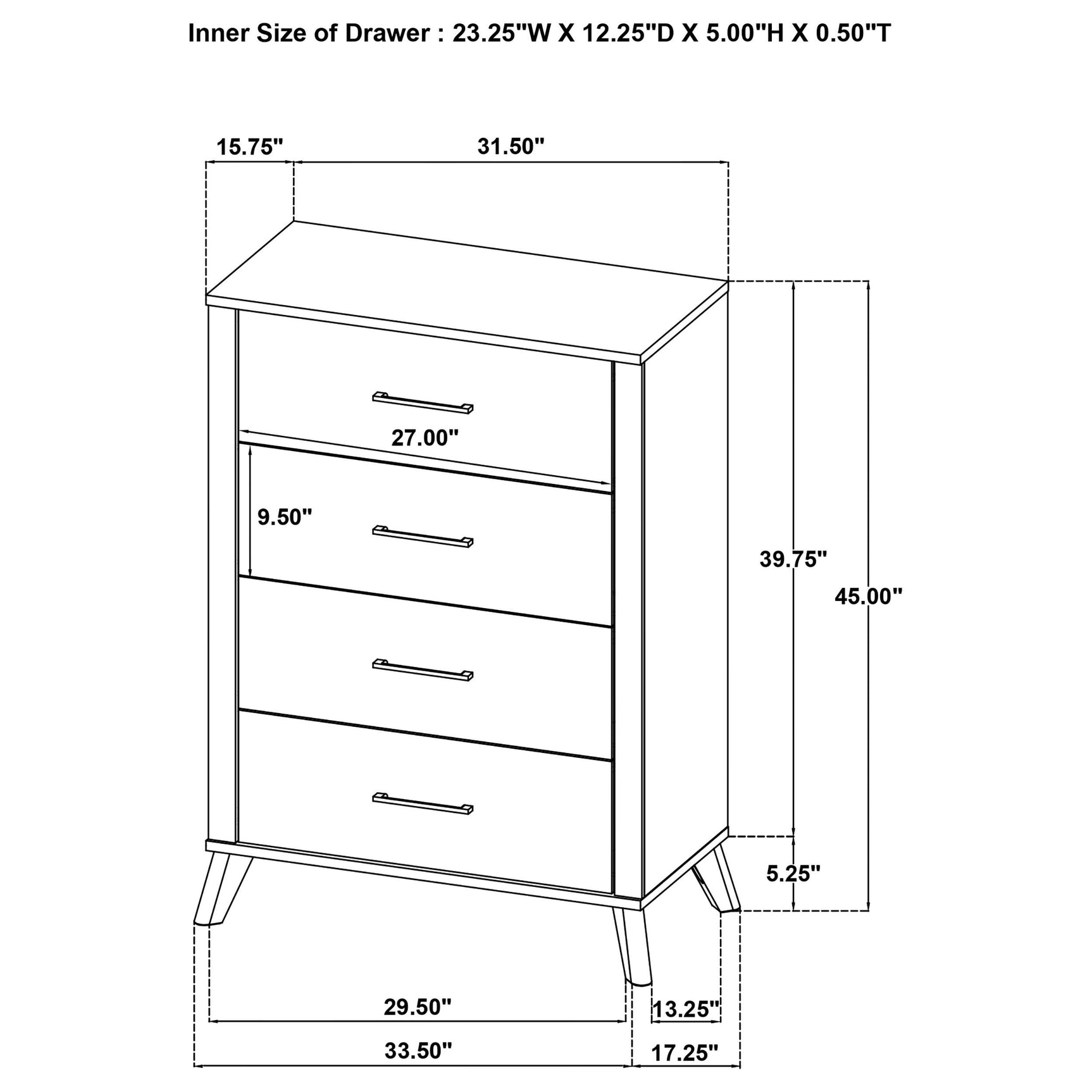Metal drawer glide mechanism detail