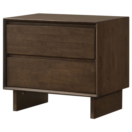 Drawer hardware finger-tip pulls close up