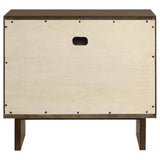 Nightstand drawer glide mechanism detail
