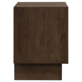 Back view of nightstand showing construction