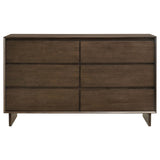 Detail of Glenwood dresser felt-lined top drawer